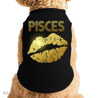 Limited Edition Pisces Zodiac Birthday Golden Lips Doggie Tank