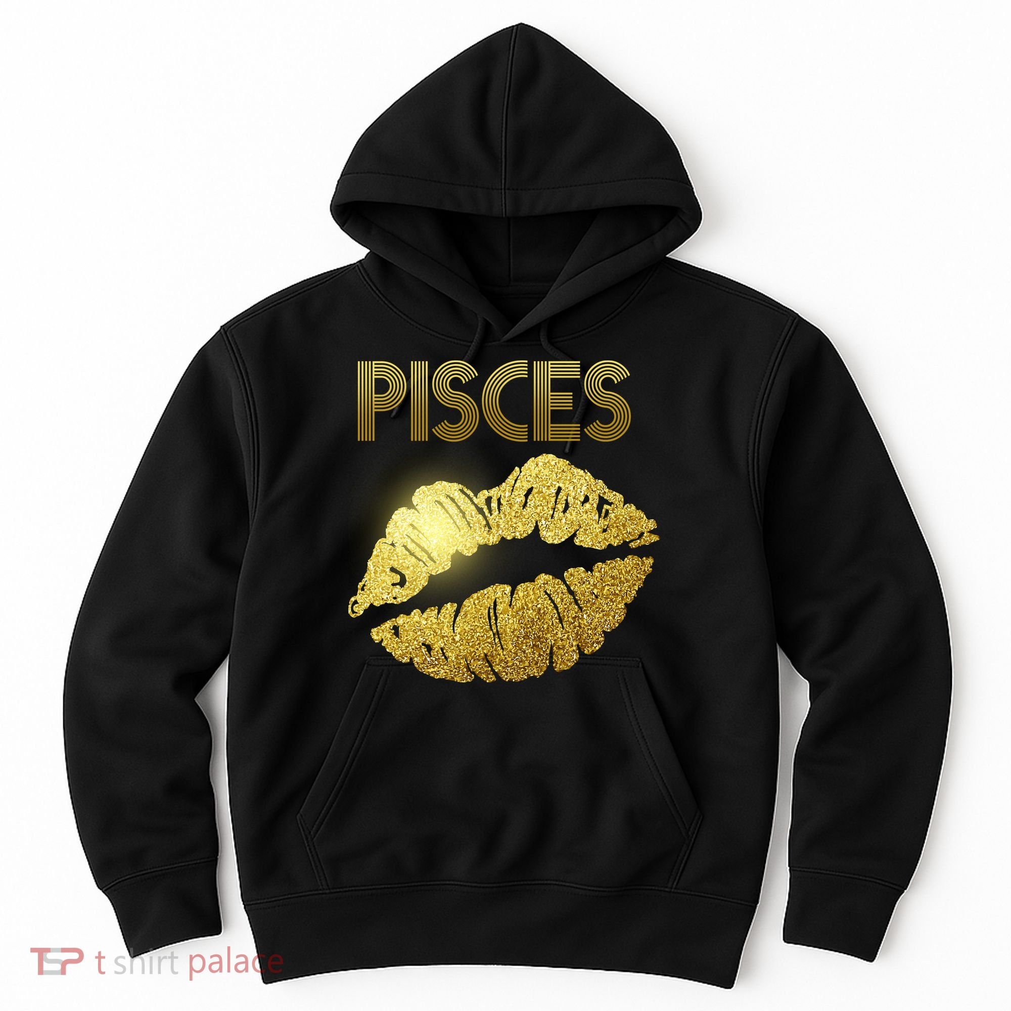 Limited Edition Pisces Zodiac Birthday Golden Lips Hoodie