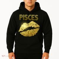 Limited Edition Pisces Zodiac Birthday Golden Lips Hoodie thumb 2