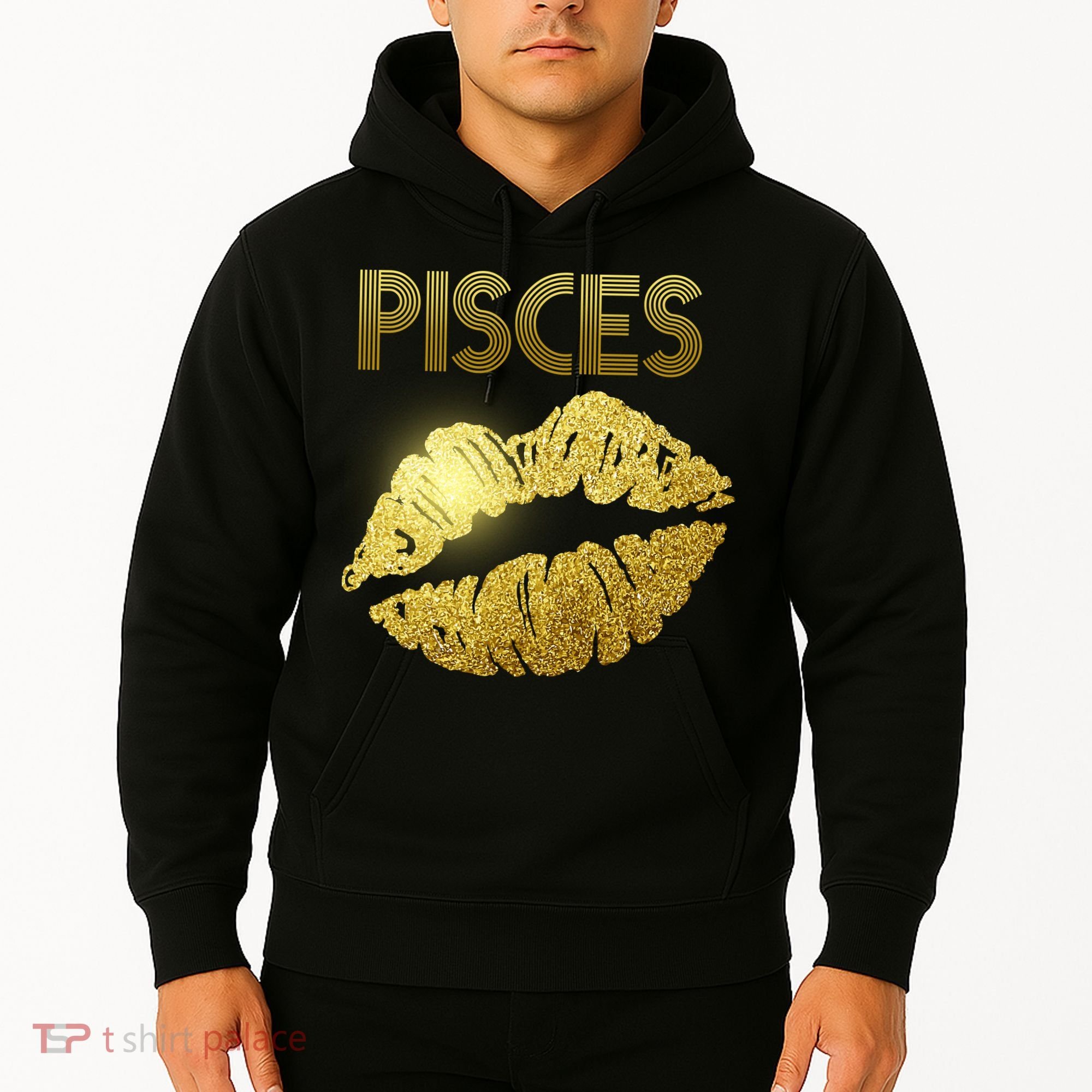 Limited Edition Pisces Zodiac Birthday Golden Lips Hoodie