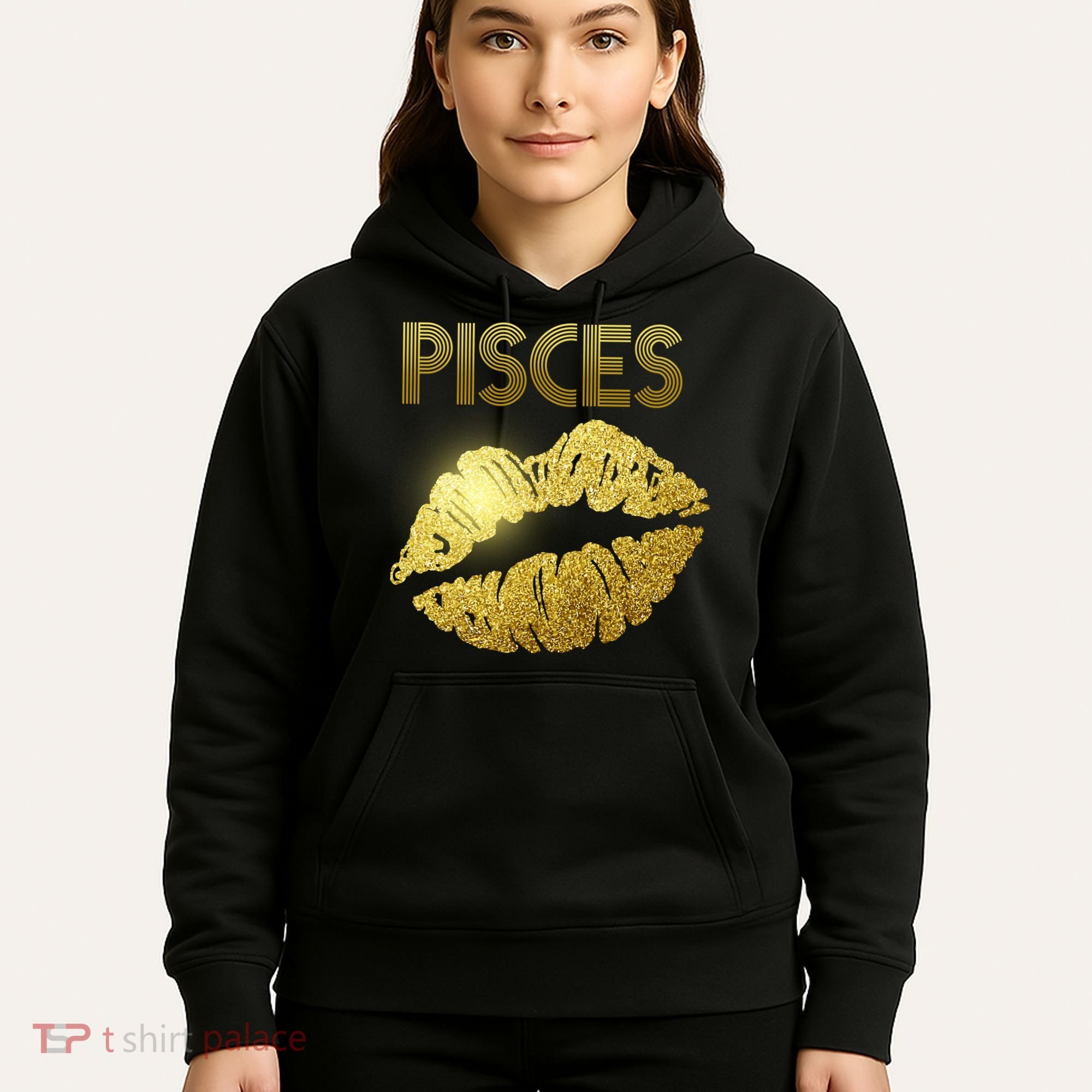 Limited Edition Pisces Zodiac Birthday Golden Lips Hoodie
