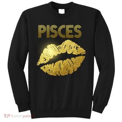 Limited Edition Pisces Zodiac Birthday Golden Lips Sweatshirt