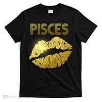 Limited Edition Pisces Zodiac Birthday Golden Lips T-Shirt thumb 0