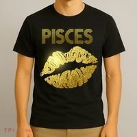 Limited Edition Pisces Zodiac Birthday Golden Lips T-Shirt thumb 3