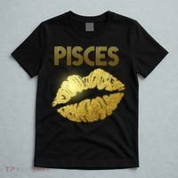 Limited Edition Pisces Zodiac Birthday Golden Lips T-Shirt thumb 5