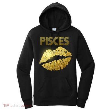 Limited Edition Pisces Zodiac Birthday Golden Lips Women's Hoodie