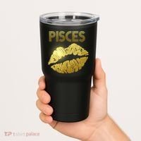 Limited Edition Pisces Zodiac Birthday Golden Lips Tumbler thumb 2