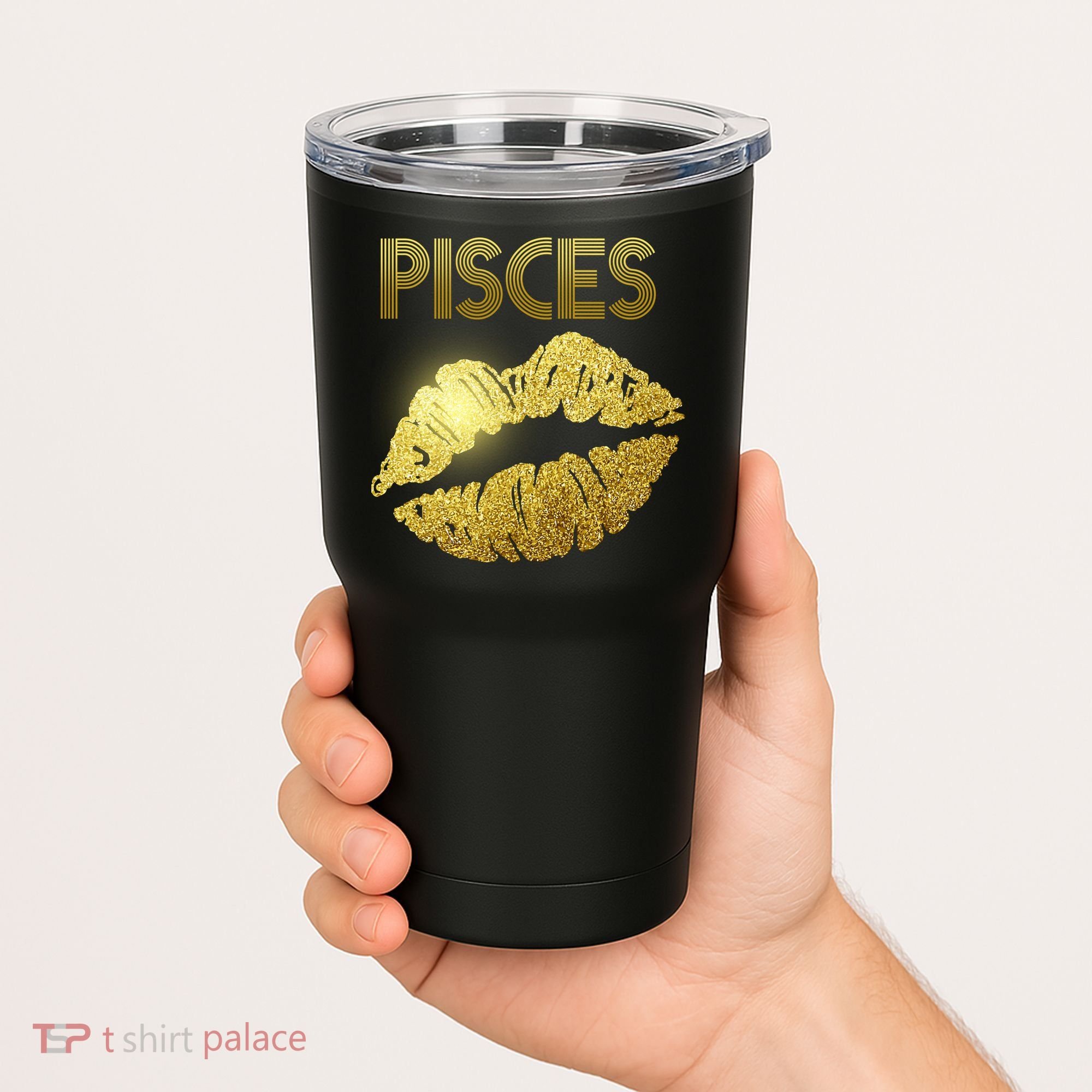 Limited Edition Pisces Zodiac Birthday Golden Lips Tumbler