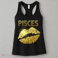 Limited Edition Pisces Zodiac Birthday Golden Lips Women's Tank Top thumb 3
