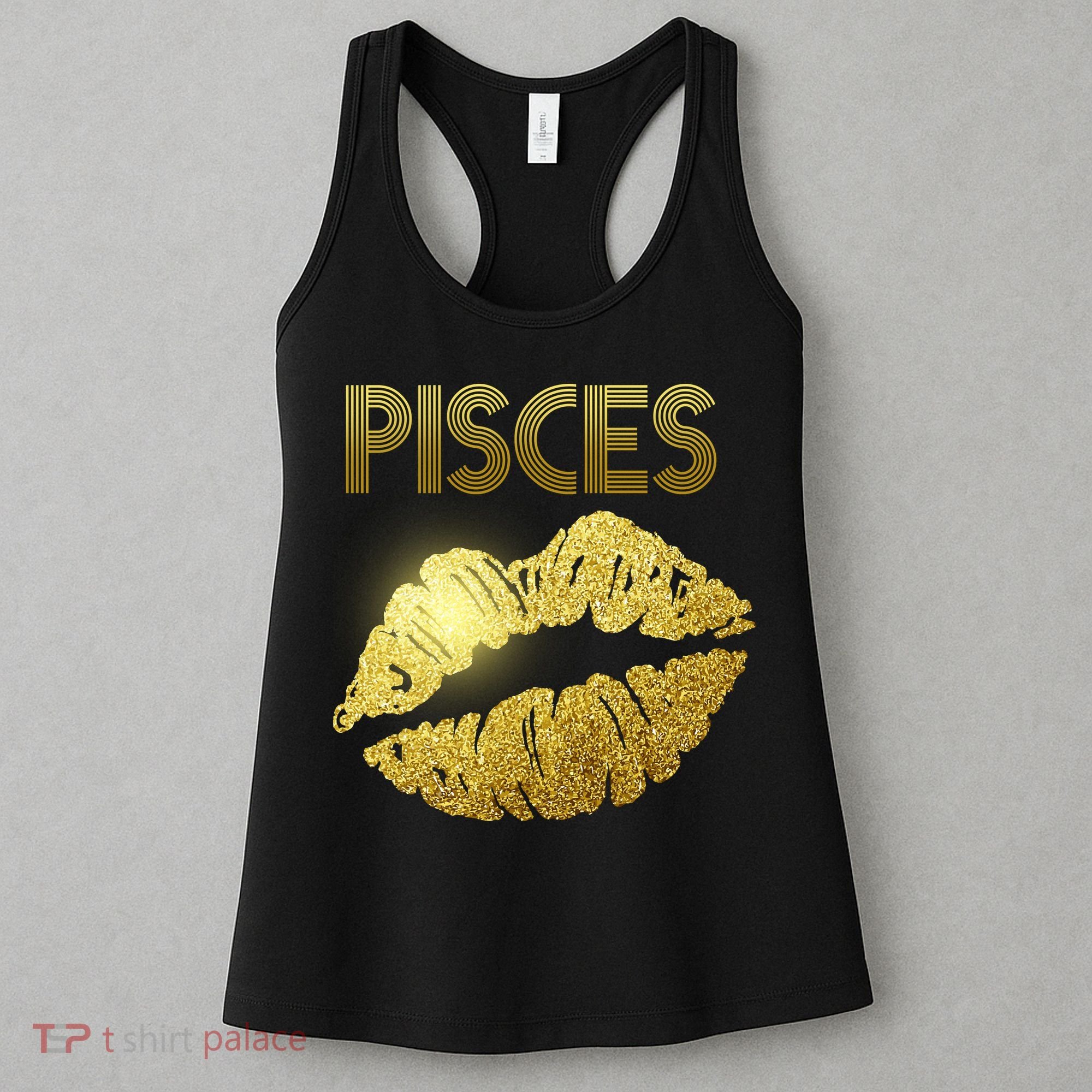 Limited Edition Pisces Zodiac Birthday Golden Lips Women's Tank Top