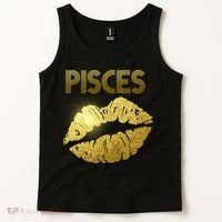 Limited Edition Pisces Zodiac Birthday Golden Lips Tank Top thumb 2