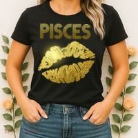 Limited Edition Pisces Zodiac Birthday Golden Lips Women's T-Shirt thumb 2