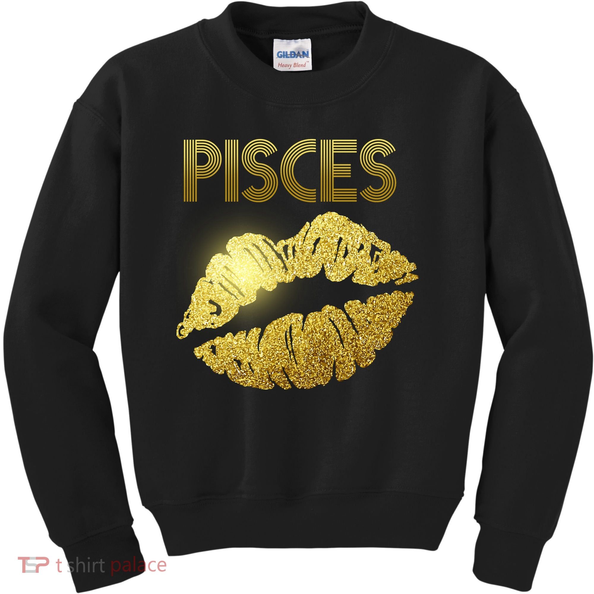 Limited Edition Pisces Zodiac Birthday Golden Lips Kids Sweatshirt