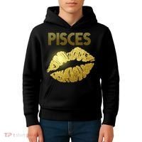 Limited Edition Pisces Zodiac Birthday Golden Lips Kids Hoodie thumb 4