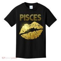 Limited Edition Pisces Zodiac Birthday Golden Lips Kids T-Shirt thumb 0