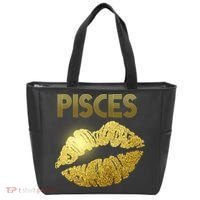 Limited Edition Pisces Zodiac Birthday Golden Lips Tote Bag thumb 0
