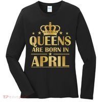 Limited Edition Queens Are Born In April Women's Long Sleeve Shirt thumb 0