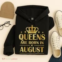 Limited Edition Queens Are Born In August Gold Print Hoodie thumb 4