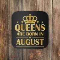Limited Edition Queens Are Born In August Gold Print Coaster thumb 0