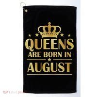 Limited Edition Queens Are Born In August Gold Print Golf Towel thumb 0
