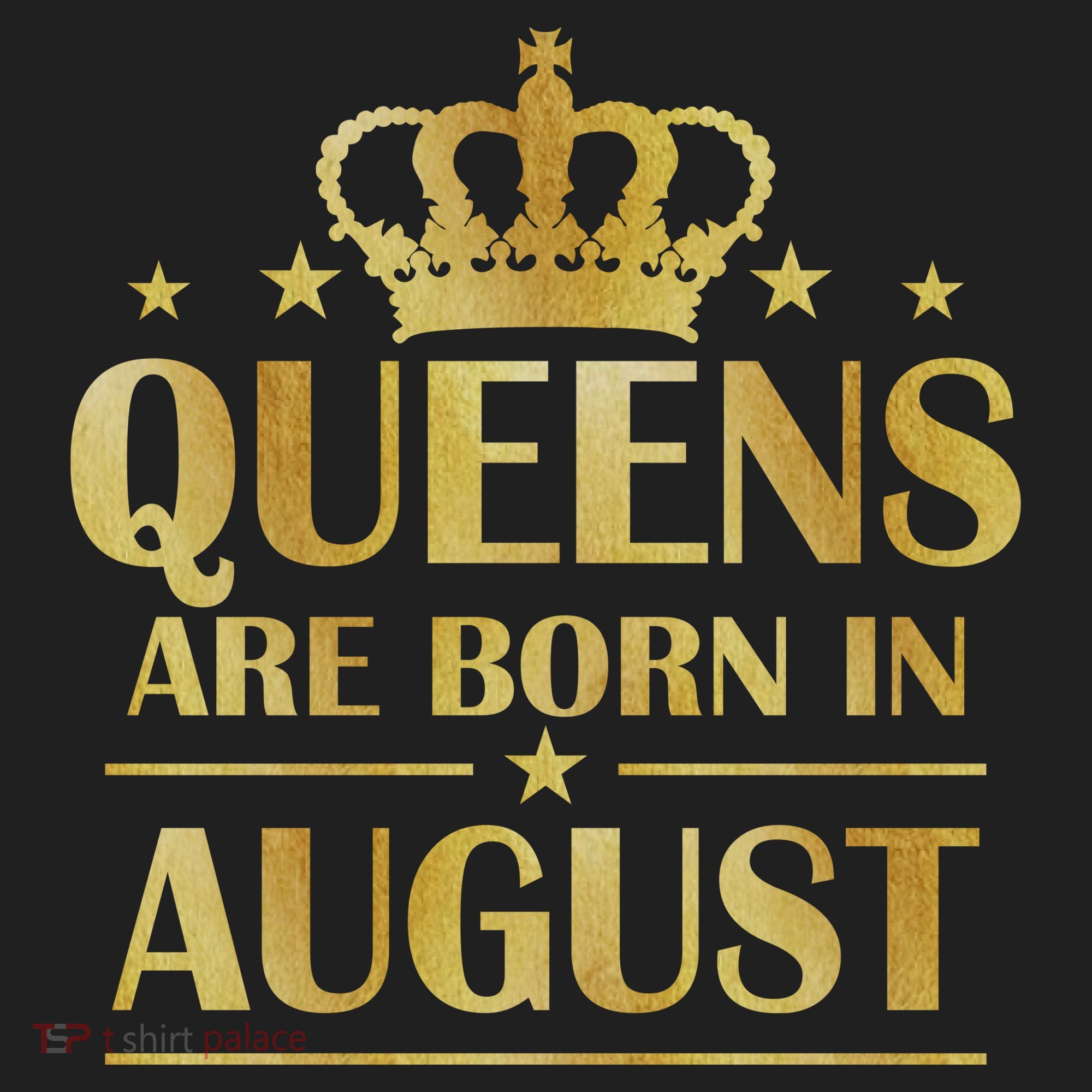 Limited Edition Queens Are Born In August Gold Print Golf Towel