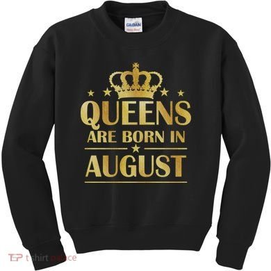 Limited Edition Queens Are Born In August Gold Print Kids Sweatshirt