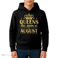 Limited Edition Queens Are Born In August Gold Print Kids Hoodie thumb 4