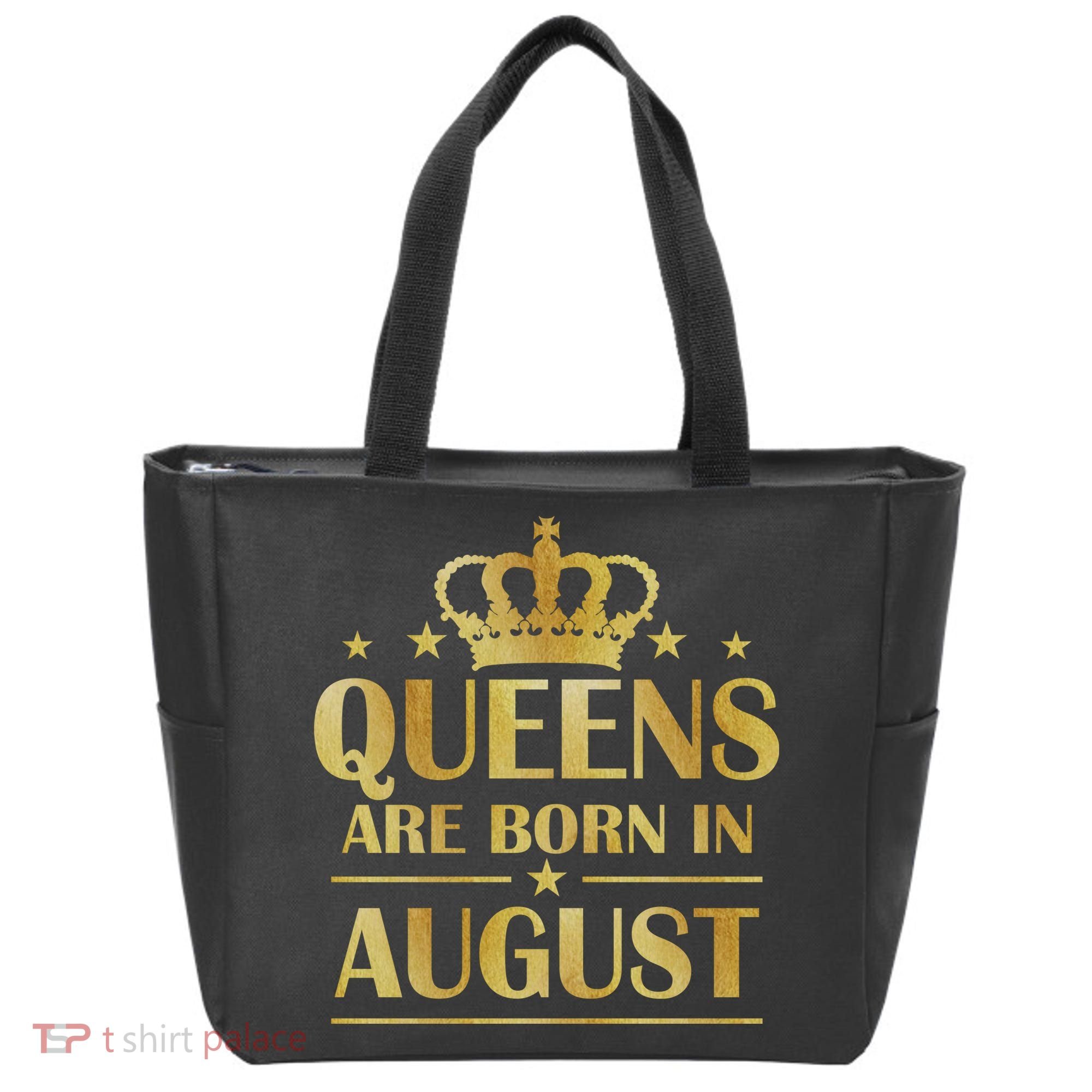Limited Edition Queens Are Born In August Gold Print Tote Bag
