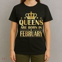 Limited Edition Queens Are Born In February Gold Print T-Shirt thumb 4