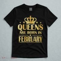 Limited Edition Queens Are Born In February Gold Print T-Shirt thumb 5