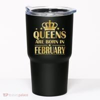 Limited Edition Queens Are Born In February Gold Print Tumbler thumb 0