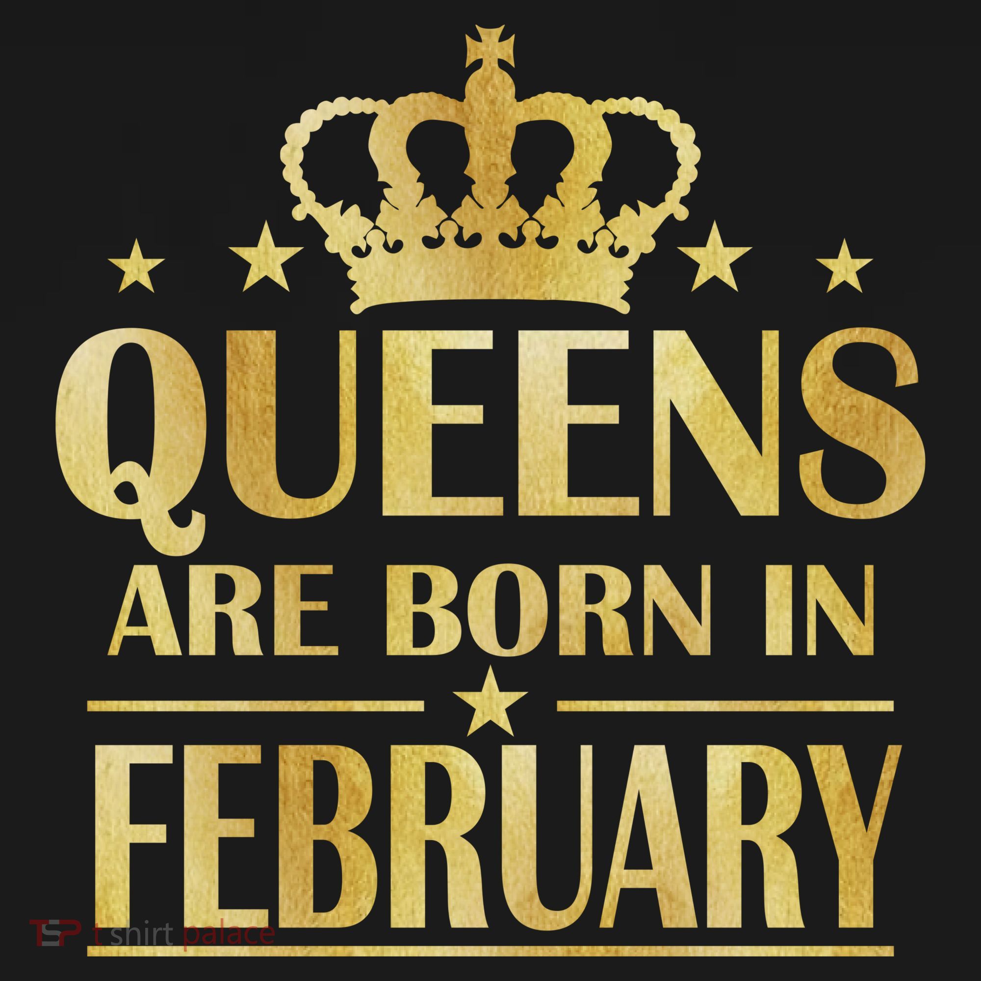 Limited Edition Queens Are Born In February Gold Print Women's Tank Top