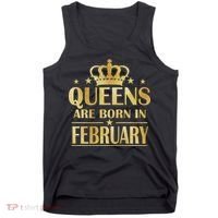 Limited Edition Queens Are Born In February Gold Print Tank Top thumb 0