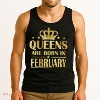 Limited Edition Queens Are Born In February Gold Print Tank Top thumb 3