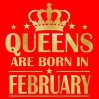 Limited Edition Queens Are Born In February Gold Print Santa Hat thumb 1