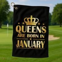 Limited Edition Queens Are Born In January Golf Towel thumb 1