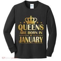 Limited Edition Queens Are Born In January Kids Long Sleeve Shirt thumb 0