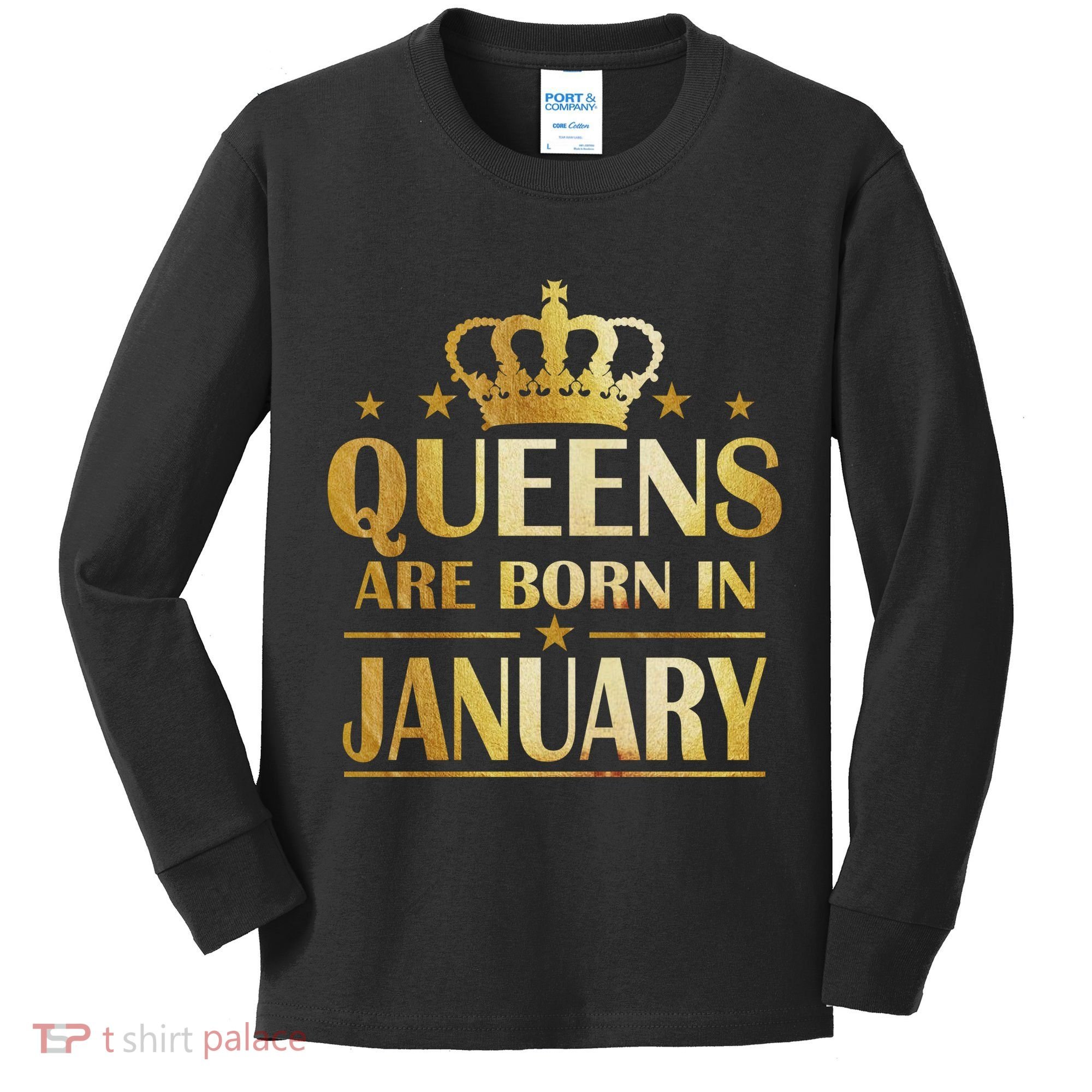 Limited Edition Queens Are Born In January Kids Long Sleeve Shirt