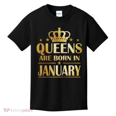 Limited Edition Queens Are Born In January Kids T-Shirt