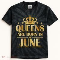 Limited Edition Queens Are Born In June Kids Tie-Dye T-Shirt thumb 0