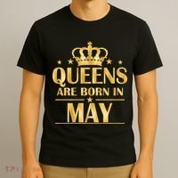 Limited Edition Queens Are Born In May Gold Print T-Shirt thumb 3