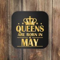 Limited Edition Queens Are Born In May Gold Print Coaster thumb 0