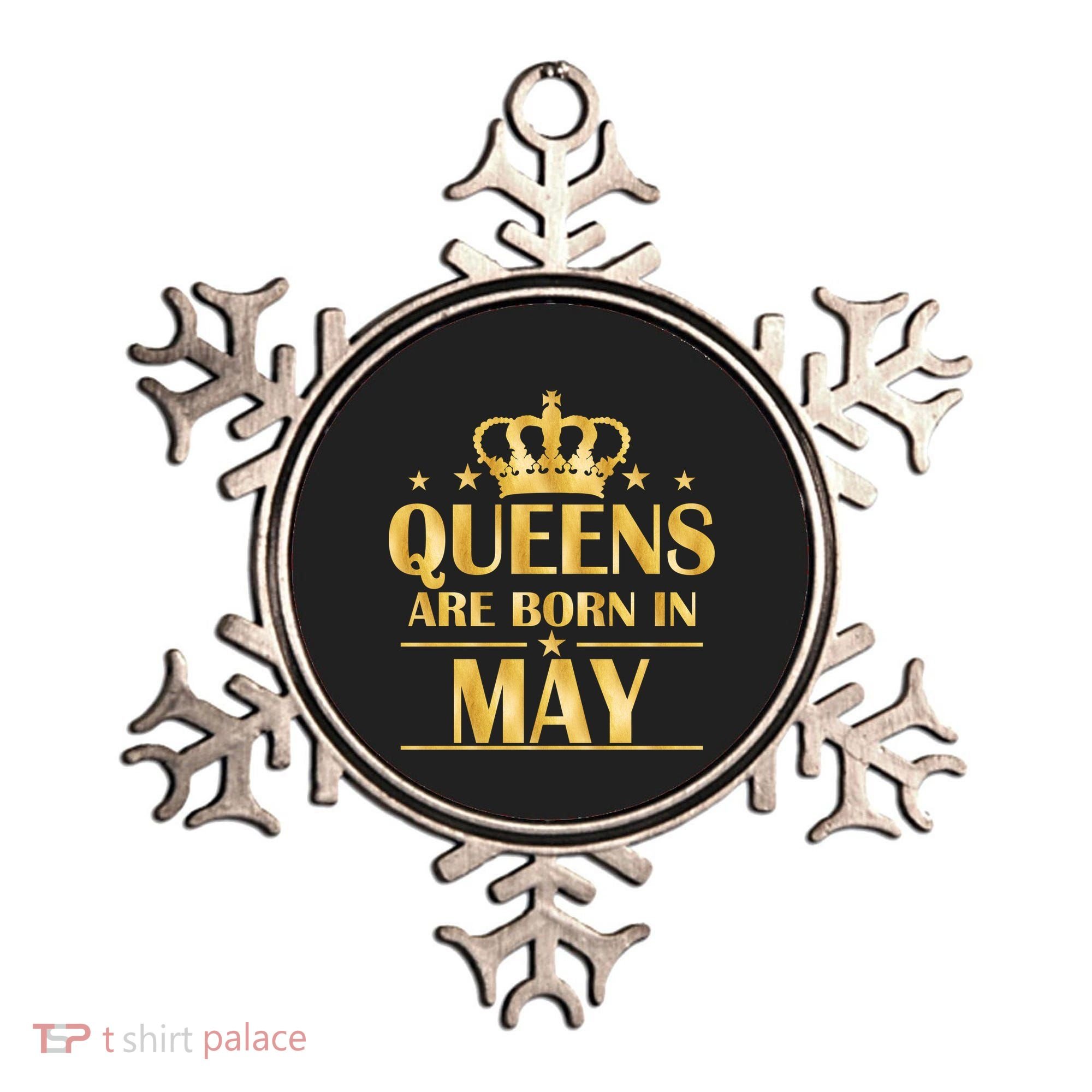 Limited Edition Queens Are Born In May Gold Print Ornament