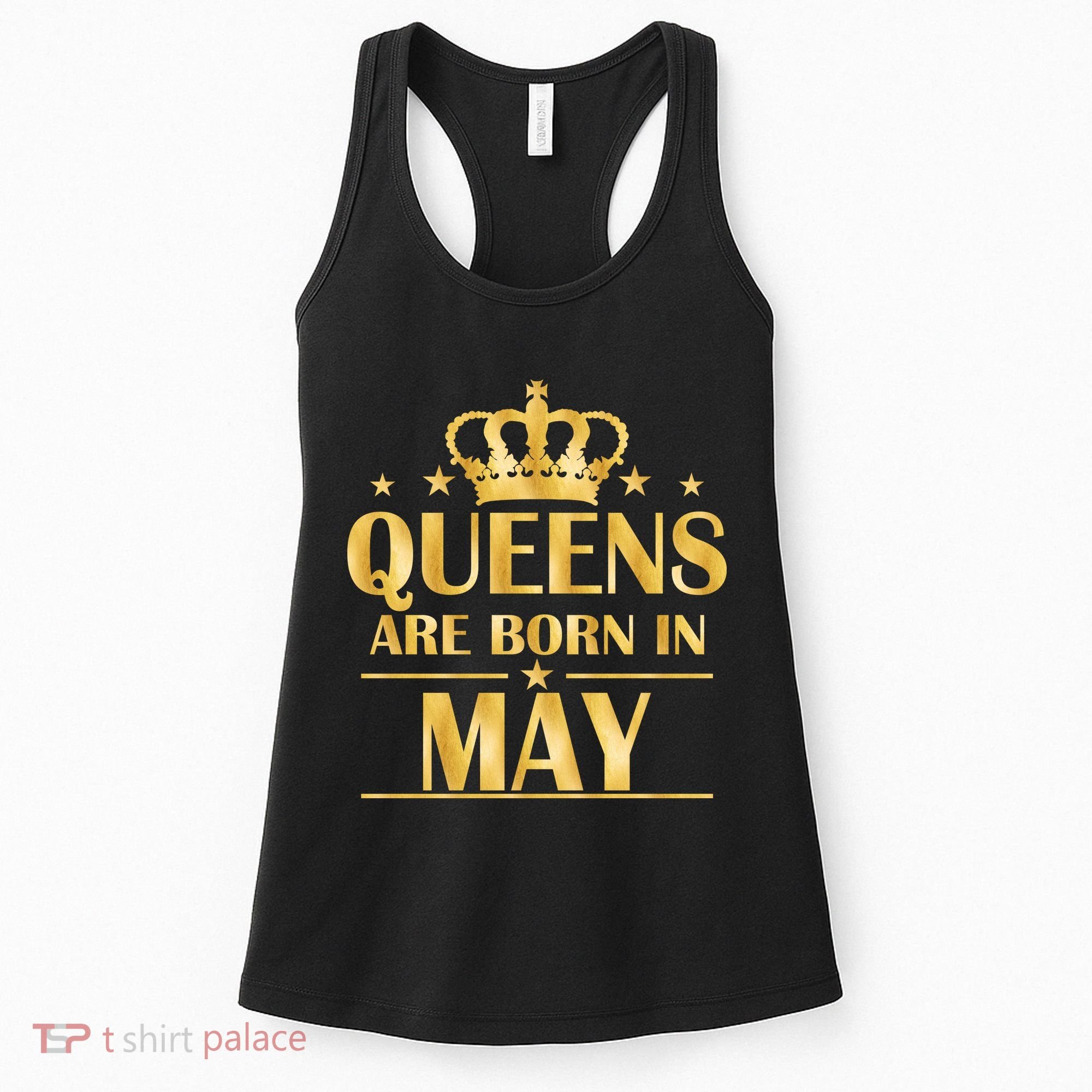 Limited Edition Queens Are Born In May Gold Print Women's Tank Top