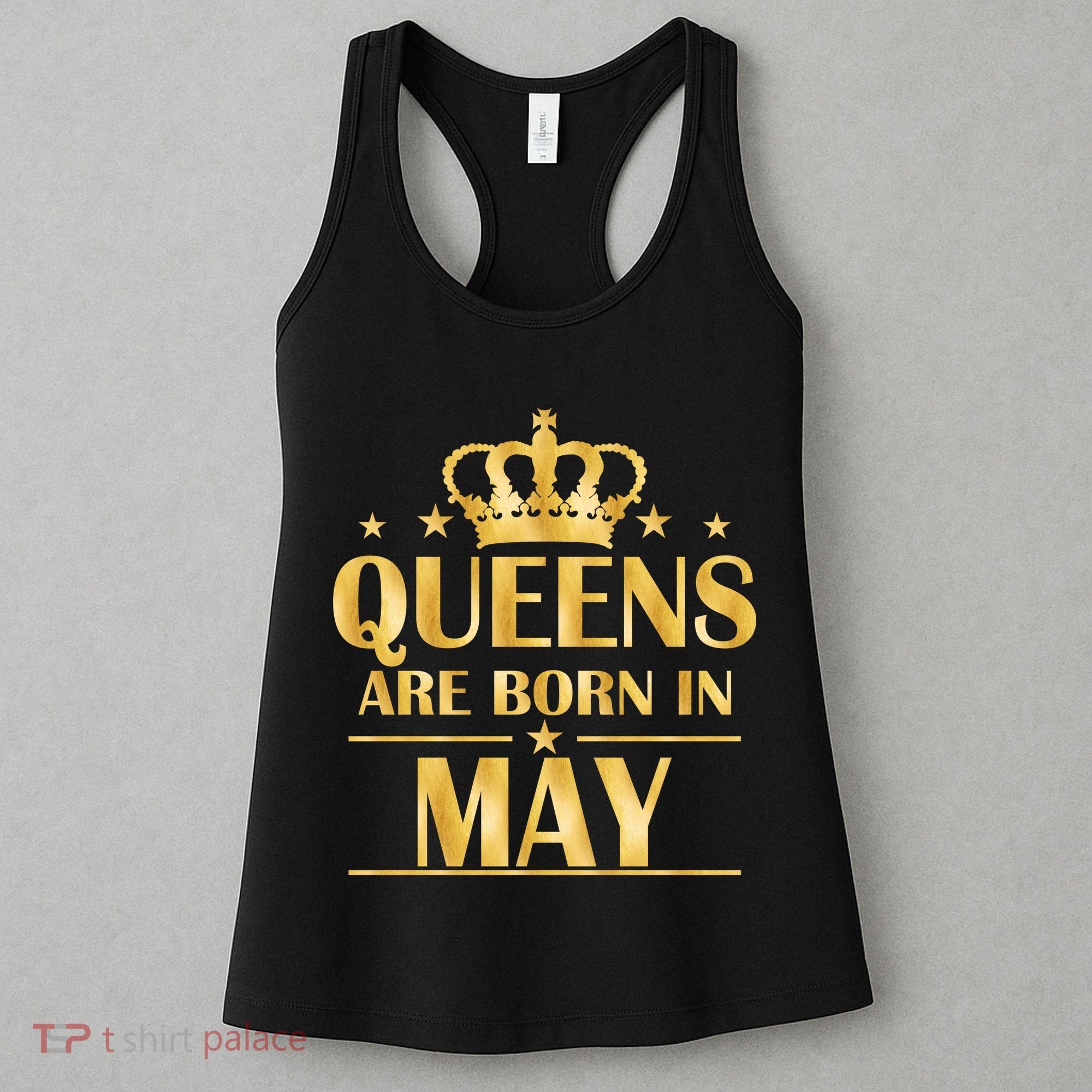 Limited Edition Queens Are Born In May Gold Print Women's Tank Top