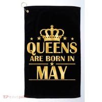 Limited Edition Queens Are Born In May Gold Print Golf Towel thumb 0