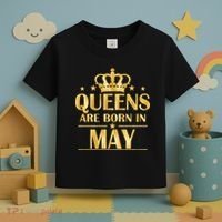 Limited Edition Queens Are Born In May Gold Print Toddler T-Shirt thumb 3