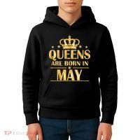 Limited Edition Queens Are Born In May Gold Print Kids Hoodie thumb 4