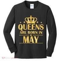 Limited Edition Queens Are Born In May Gold Print Kids Long Sleeve Shirt thumb 0
