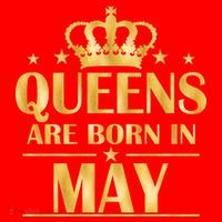 Limited Edition Queens Are Born In May Gold Print Santa Hat thumb 1